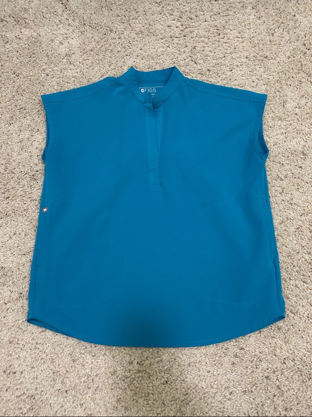 Figs Teal Rafaela scrub top